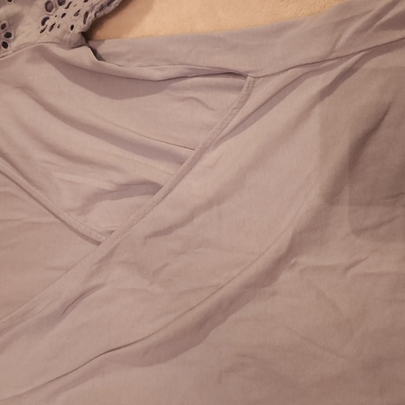 Lilac Laundry by Shelli Segal eyelet embroidered puff sleeve - Picture 4 of 6